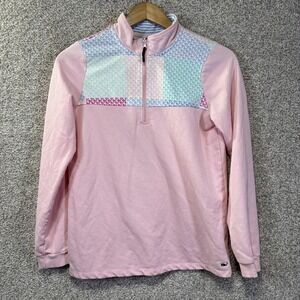 Vineyard Vines Target Sweatshirt Girls XL Pink 1/4 Zip Pullover Whale Logo Print